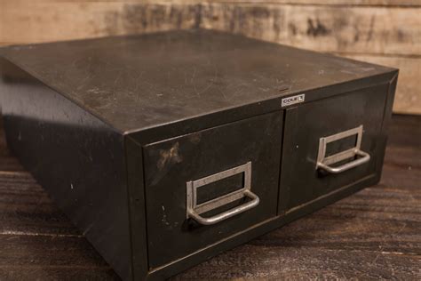 vintage steel file cabinet|vintage metal card file cabinet.